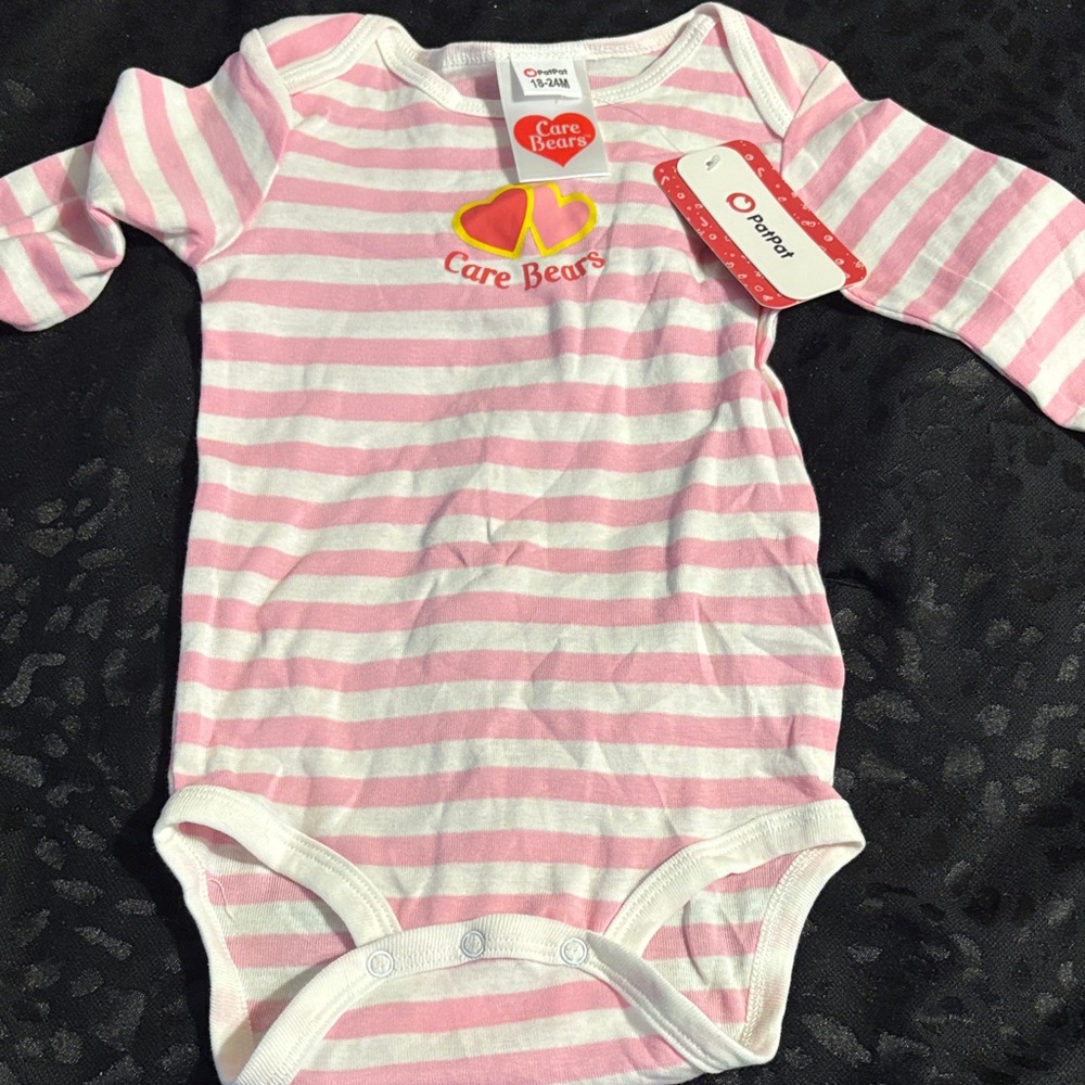 Care Bears Pink and White Striped Bodysuit